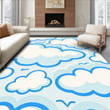Whimsical Puffy Nimbus with Abstract Forms and Fluid Lines(Blue)