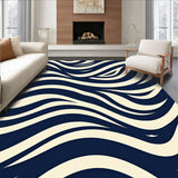 Abstract Chevron Waves with Layered Motifs and Symmetrical Flow(Blue)
