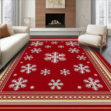 Elegant Frosty Crystal Seasonal Celebration Floor Covering(Red)