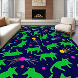 Whimsical Feline Illuminated Floor with LED Technology(Green)