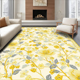 Cream Scallop Abstract Floral Area Whimsical Style(Yellow)