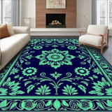Garden Medallion Ornate Floral Damask (Blue)