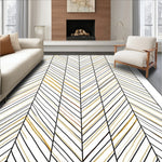 Modern Chevron Stream with Minimalist Motifs (White) - ODIKA