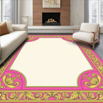 Oriental Damask Scrollwork Anti Slip Machine (Pink) - ODIKA