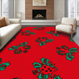 Holiday Pine Branch Print Dorm Room Floor(Red)