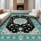 Geometric Black and Teal Motif(Black)