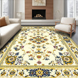 Elegant Floral Medallion Area Featuring Cream and Gold Accents(Beige)