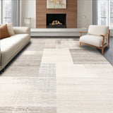 Chic Geometric Beige with Abstract Patterned Distress Effects(Gray)