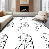 Interlocking Arch Motif Luxury Non Shedding (Black) - ODIKA