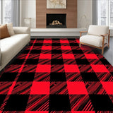 Gingham Style Entry with Festive Holiday Checkerboard(Black)