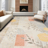 Artistic Floral Patchwork Area for Contemporary Spaces(Beige)