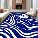 Abstract Wave Motion with Flowing Curves Contemporary Design (Blue)