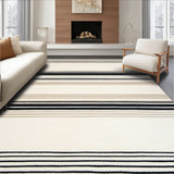 Contemporary Floor Mat Striped Area(Black)