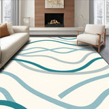 Modern Abstract Wave Motif with Water Ripple Accents (Blue)