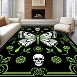 Gothic Skull Statement with Dark Botanical Print (Black)