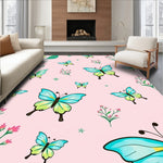 Garden Shag with Whimsical Wings and Floral Motifs (Pink) - ODIKA