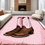Ultra Soft Area Rug, Non Slip, Stain Resistant, Washable Area Rugs for Living Room, Bedroom, Western Pink Bathroom Non-Slip Mat(Pink)