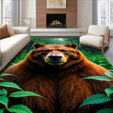 Forest Portrait Cabin Themed Slip Resistant(Brown)