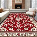 Vintage Mosaic Floral Arabesque Artistic Handwoven(Red)