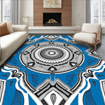 Medallion Swirl Decorative Floor Accent (Blue) - ODIKA