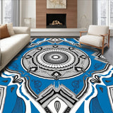 Medallion Swirl Decorative Floor Accent (Blue) - ODIKA
