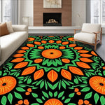 Tangerine Grove Medallion with Botanical Accents (Orange) - ODIKA