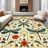 Boho Bug Parade with Stylized Dragonflies and Floral Scrollwork(Yellow)