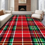 Seasonal Plaid Tartan with Intersecting Grid Framework(Red)