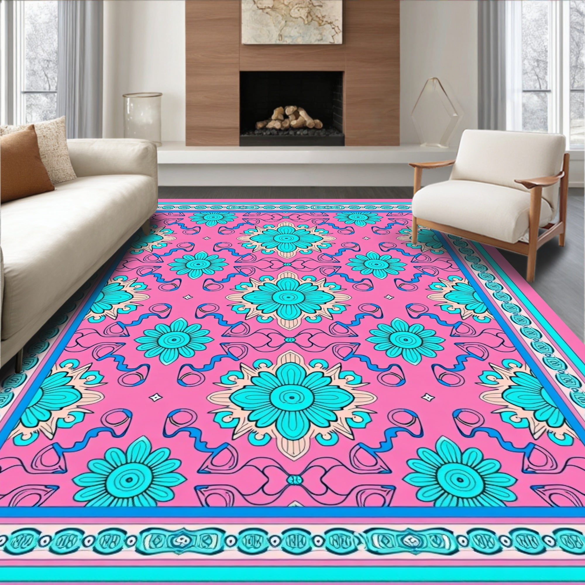 Enchanting Mediterranean Motif Decorative Pathway Enhancement (Pink) - ODIKA