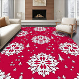 Festive Snowflake with Pine Tree Border Holiday(Red)
