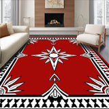 Medallion with Houndstooth Border Accent Details(Red)