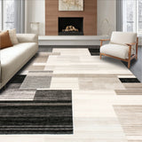 Contemporary Geometric Area with Elegant Beige and Black Design(Beige)