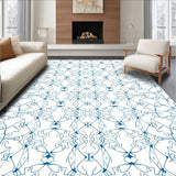 Luxurious Cascade Trellis Textured Shag Decorative Floor Covering (Blue)