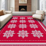 Holiday Snowflake with Festive Winter Motifs(Red)