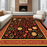 Cornucopia Abundance Scroll Design with Harvest Fruit Clusters(Black)