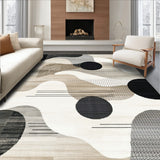 Intricate Abstract Area Featuring Shapes in Beige and Grey(Gray)