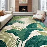 Tropical Paradise Area Rug Royal Palm Leaf Design Carpet(Green)