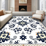 Vintage Damask Flourish with Baroque Scroll Classic European (Blue) - ODIKA