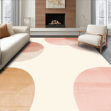 Cream Area Pastel Circles Contemporary Beige Accent(Beige)