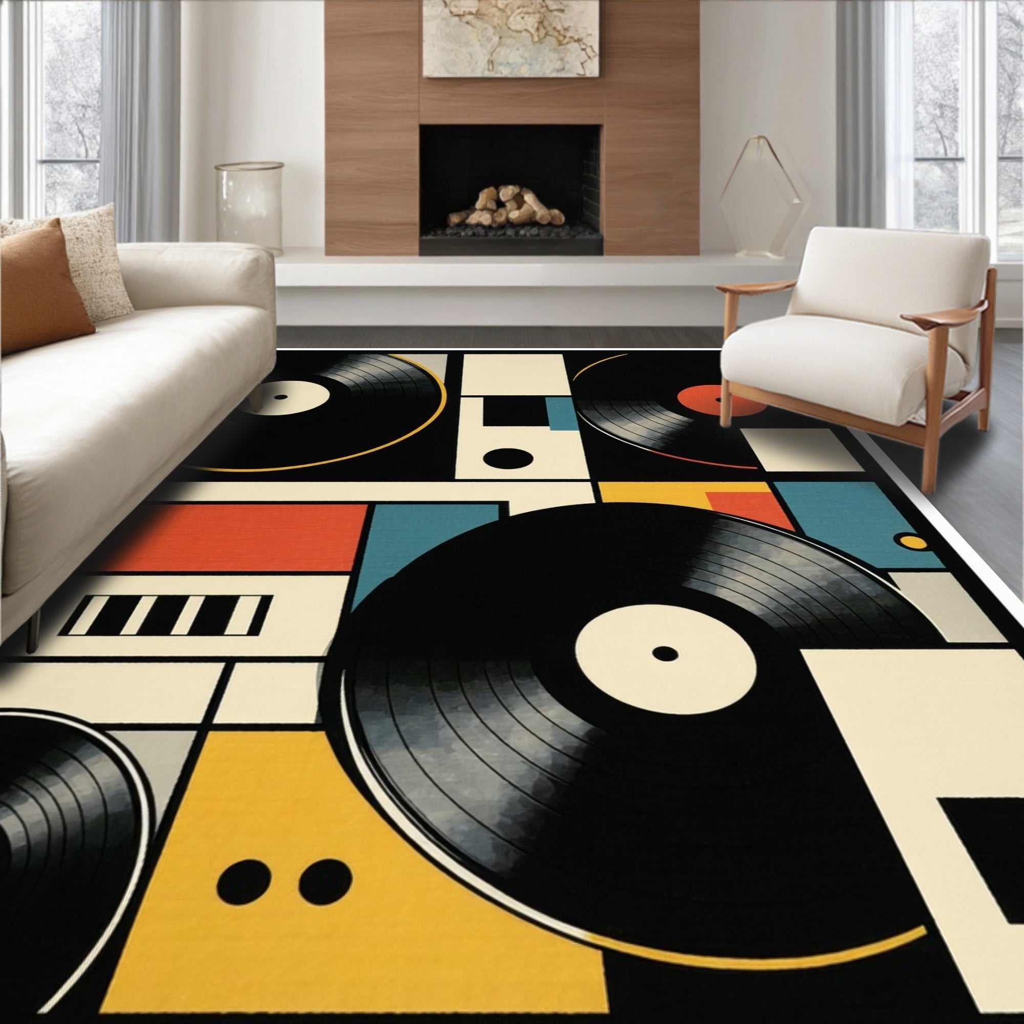 Retro Vinyl Record Bathroom Non Slip(Red) - ODIKA