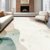 Dreamy Eclectic Area Featuring Colorful Watercolor Artistic Design(Beige)