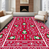 Nordic Gnome Holiday Gathering with Snowflake Motifs and Candle Accents(Red)