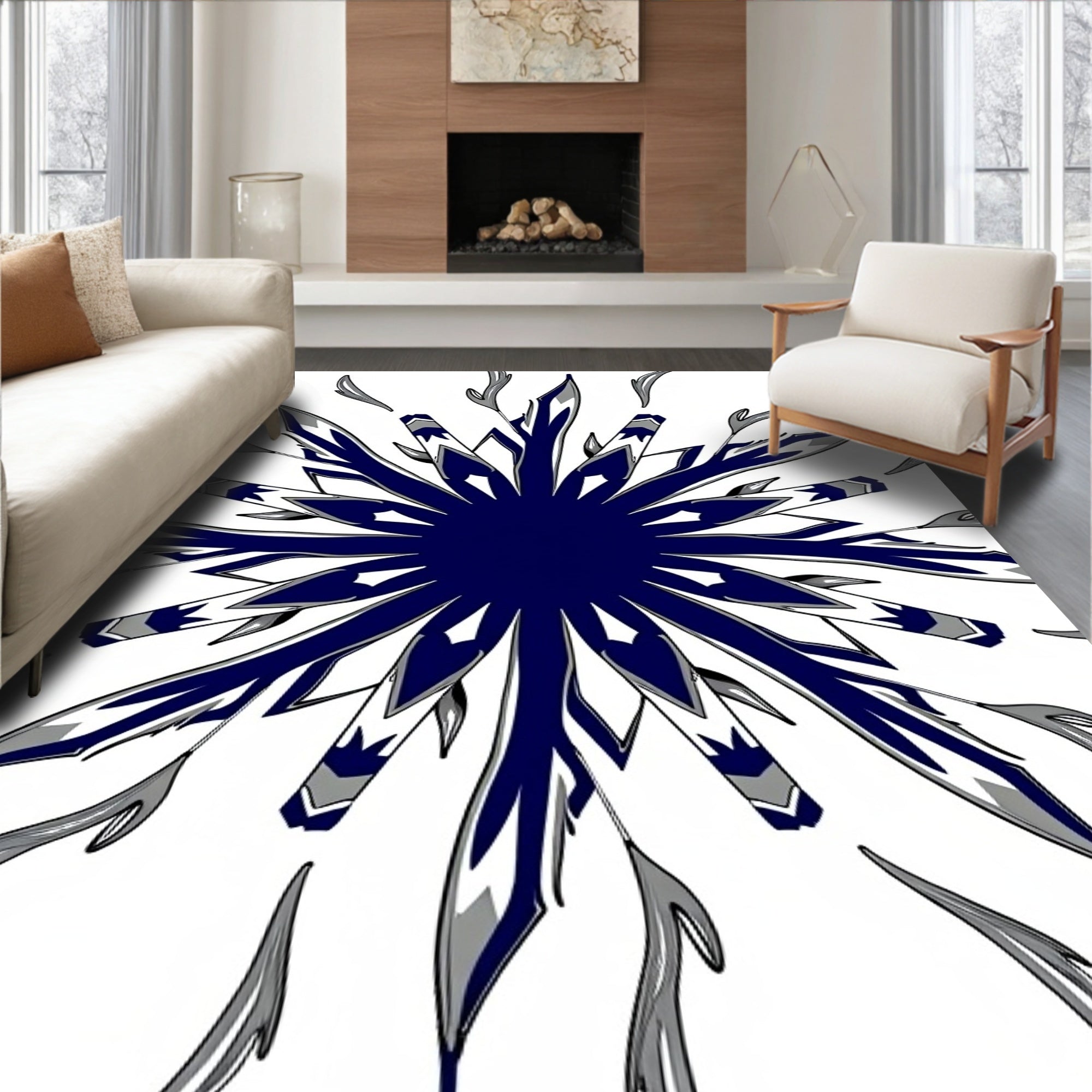 Abstract Burst Radial Design Playroom (Blue) - ODIKA