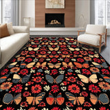 Ultra Soft Area Rug, Non Slip, Stain Resistant, Washable Area Rugs for Living Room, Bedroom, Boho Insect Botanical(Gray)