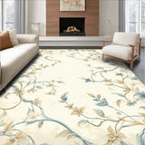 Serene Botanical Wave Featuring Light and Beige Floral Swirls(Beige)