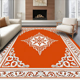 Inspired Medallion with Intricate Border Accents(Orange)