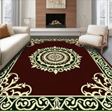Ornate Medallion Design with Interlocking Scrollwork (Brown)