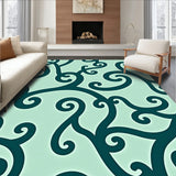 Abstract Verdant Swirl Design Tufted(Green)