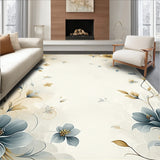 Contemporary Abstract Floral Smoke and Beige Palette Swirling Details(Beige)