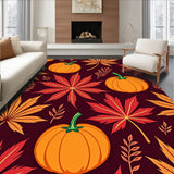 Autumn Harvest Festival Pumpkin Maple Foliage Decorative(Orange)